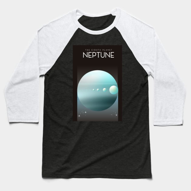 Neptune Space art Baseball T-Shirt by nickemporium1